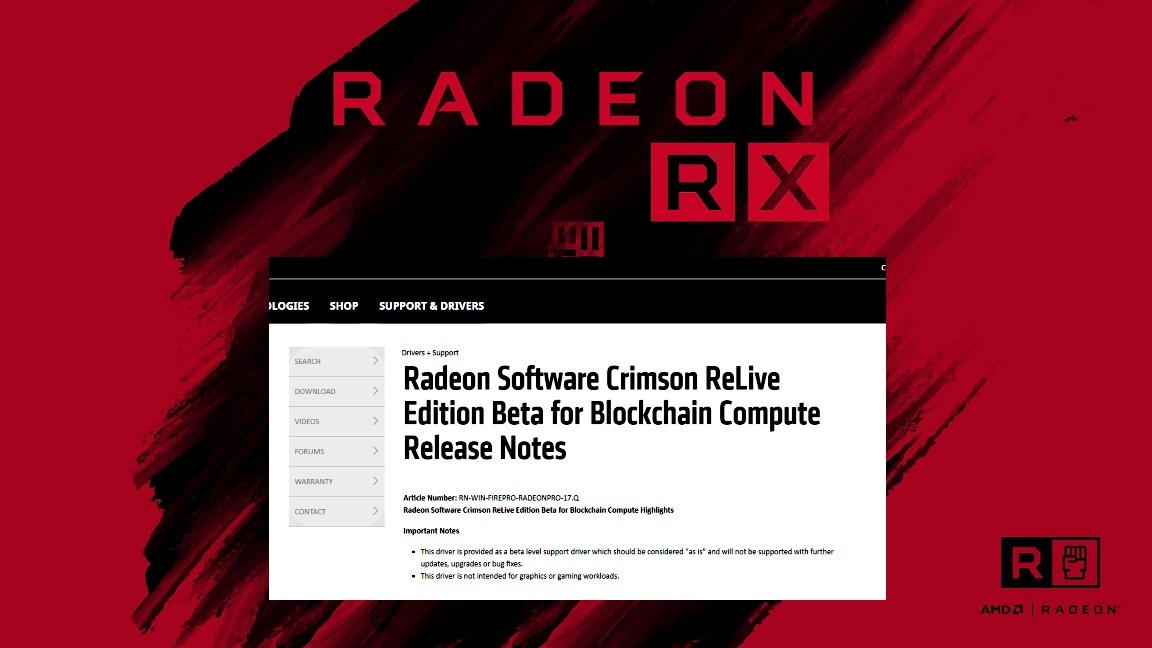 amd crimson relive beta blockchain driver aug 23