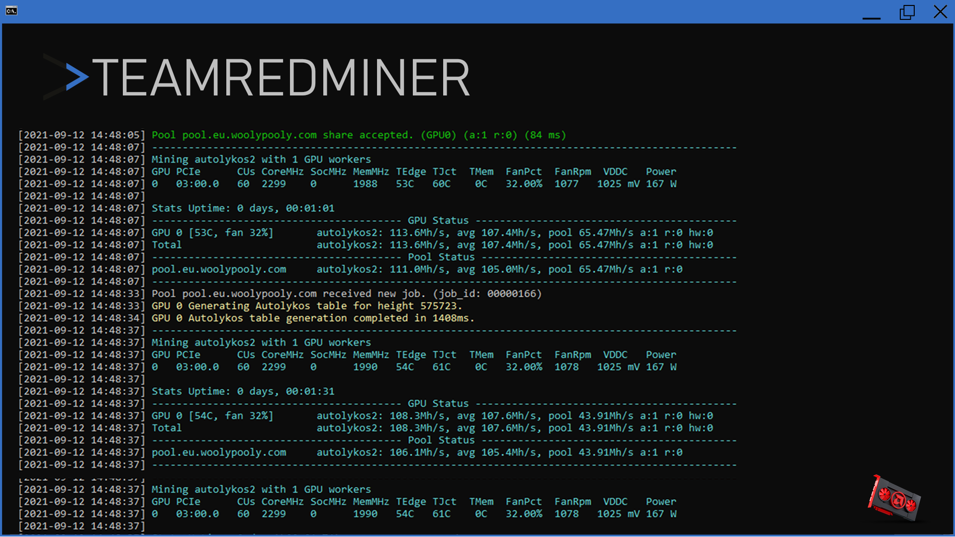 TeamRedMiner v0.5.7: Скачат AMD майнер CryptoNight, MTP, Cuckarood29, Cuckatoo31