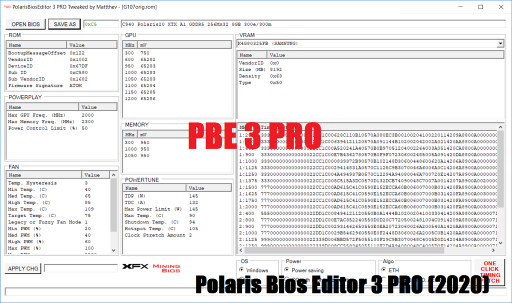 POLSRIS BIOS EDITOR 3PRO: AMD RX 460/470/480/560/550/570/580 (PBE Repack)