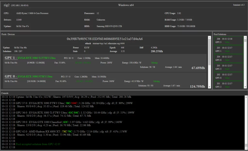 BzMiner v4.7 GUI 