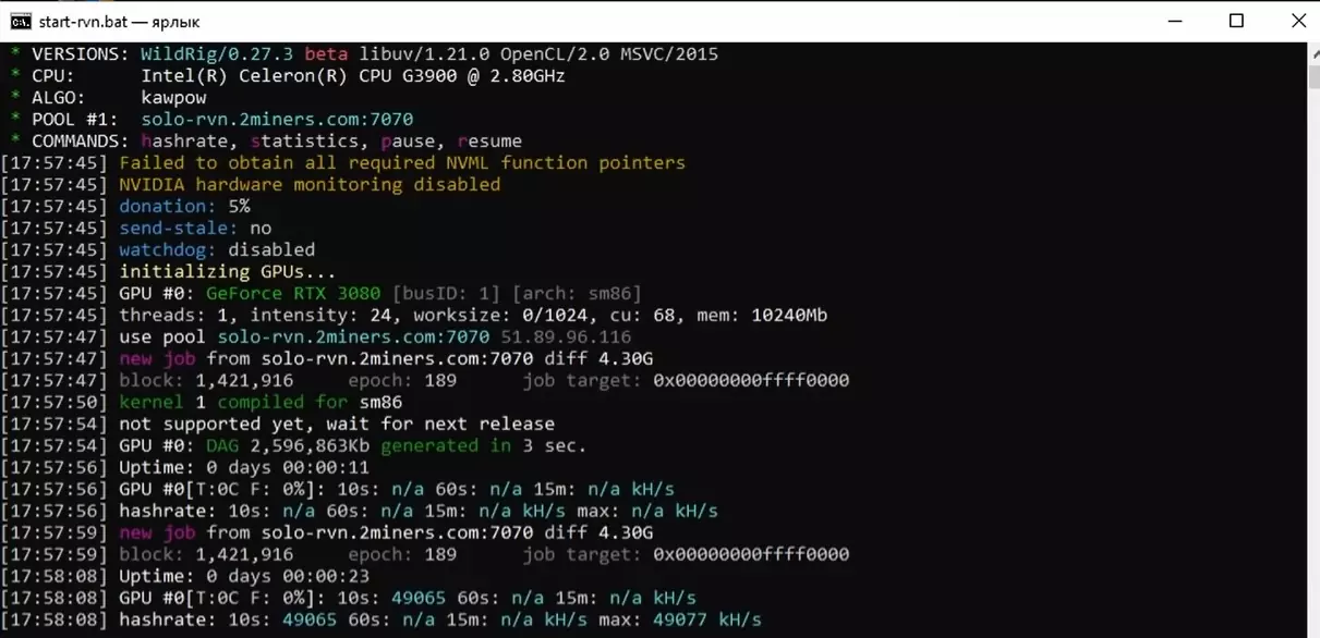 Wildrig Multi Miner 0.35.3: Настройка для Kawpow, MTP