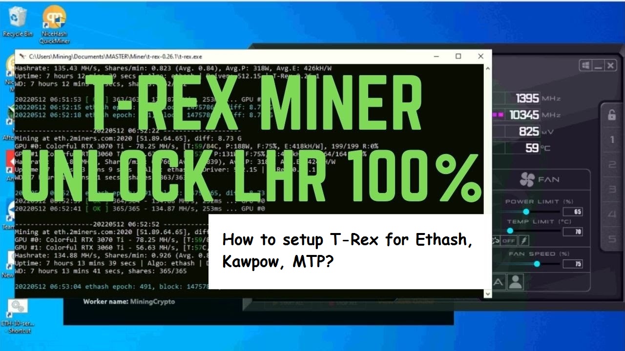 T-Rex Miner 0.26.8: How to set up for mining Ethash, Kawpow, MTP?