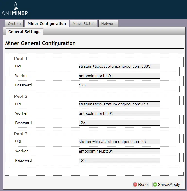 AntProxy – AntPool proxy configuration software for ASICs