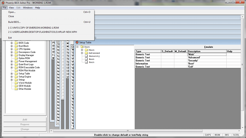 Phoenix Window Bios Phoenix BIOS Editor Pro. download and install for Windows